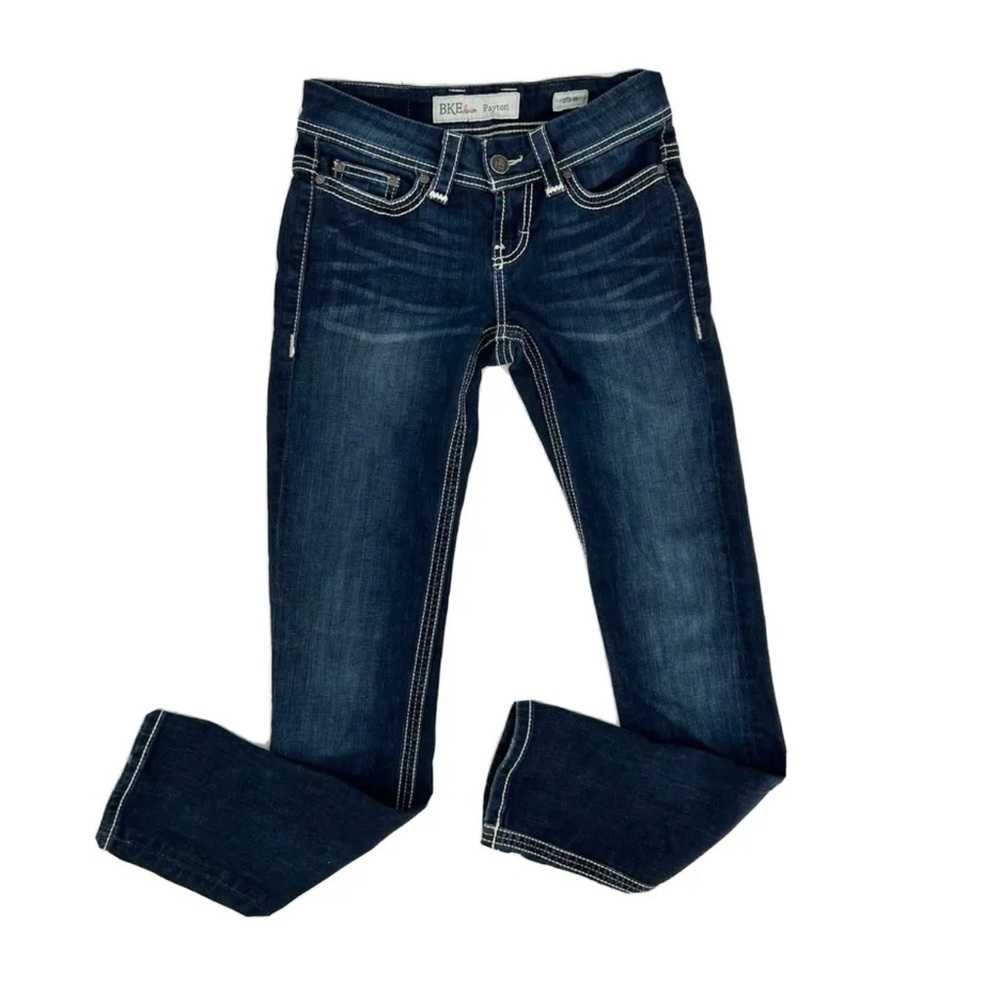 🟣Bke Payton dark blue stretch mid rise denim jeans🟣